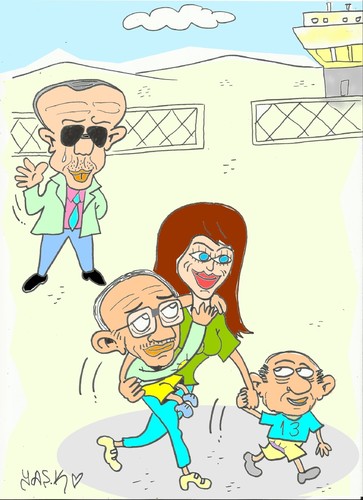 Cartoon: Angelina Jolie compassionate (medium) by yasar kemal turan tagged famous,erdogan,klctaroglu,jolie,angelina,speech,turkey,bahcel,coli,ancelina