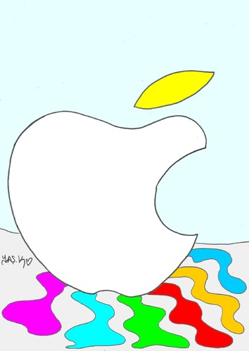 Cartoon: Apple -Steve Jobs (medium) by yasar kemal turan tagged apple,steve,jobs,resignation,ceo