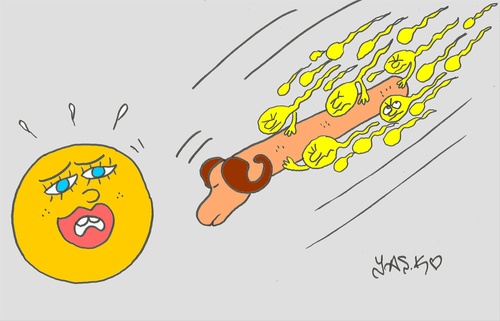 Cartoon: attack (medium) by yasar kemal turan tagged attack,sperm,egg