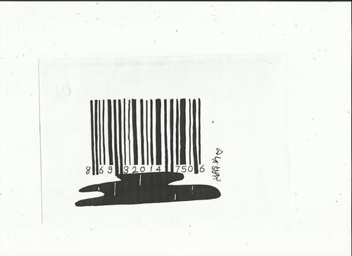 Cartoon: bar code (medium) by yasar kemal turan tagged code,bar