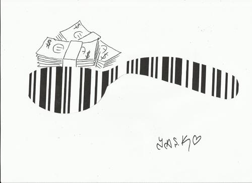 Cartoon: bar code (medium) by yasar kemal turan tagged code,bar