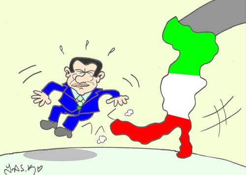 Cartoon: bunga..bunga (medium) by yasar kemal turan tagged resignation,italy,berlusconi,bunga