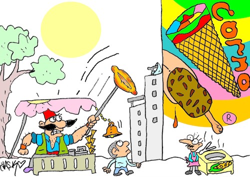 Cartoon: bread fight (medium) by yasar kemal turan tagged bread,fight