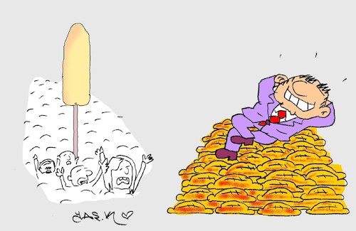 Cartoon: bread shovel (medium) by yasar kemal turan tagged bread,shovel