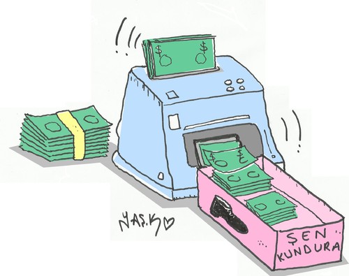 Cartoon: bribery machine (medium) by yasar kemal turan tagged bribery,machine