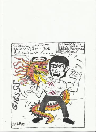 Cartoon: bruce lee (medium) by yasar kemal turan tagged lee,bruce