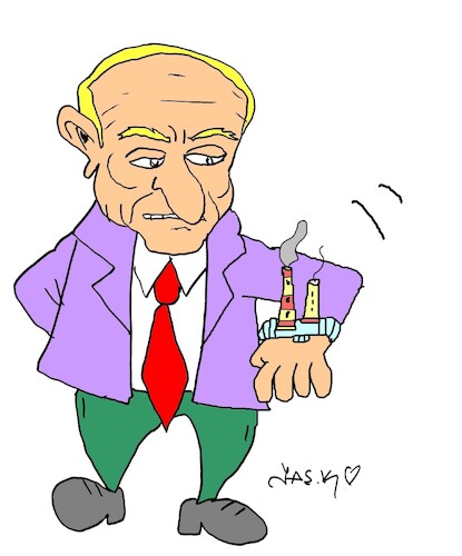 Cartoon: chernobyl clock (medium) by yasar kemal turan tagged chernobyl,clock