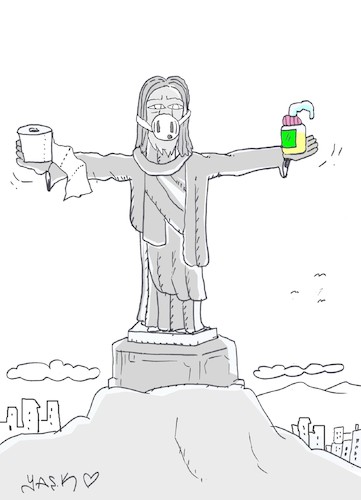 Cartoon: Christ the Redeemer Statue (medium) by yasar kemal turan tagged christ,the,redeemer,statue