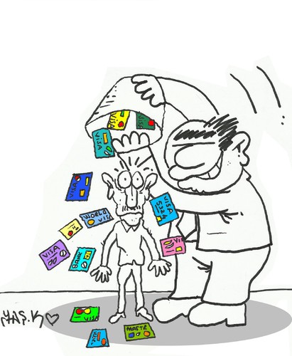 Cartoon: credit card (medium) by yasar kemal turan tagged credit,card