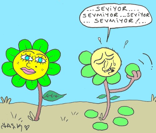 Cartoon: likes do not love (medium) by yasar kemal turan tagged fal,daisy