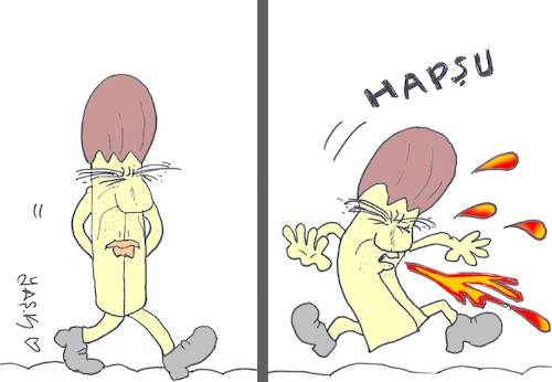 Cartoon: dangerous sneeze (medium) by yasar kemal turan tagged dangerous,sneeze