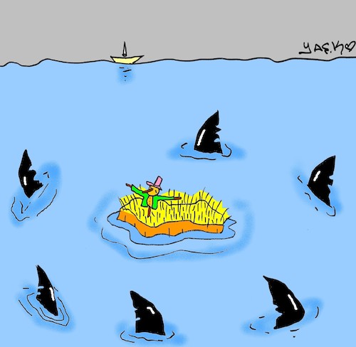 Cartoon: dangerous waters (medium) by yasar kemal turan tagged dangerous,waters