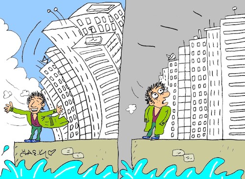 Cartoon: difficult lives (medium) by yasar kemal turan tagged difficult,lives