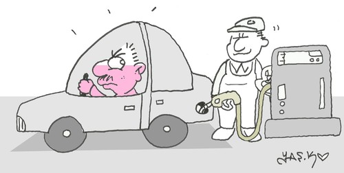 Cartoon: expensive gasoline (medium) by yasar kemal turan tagged expensive,gasoline