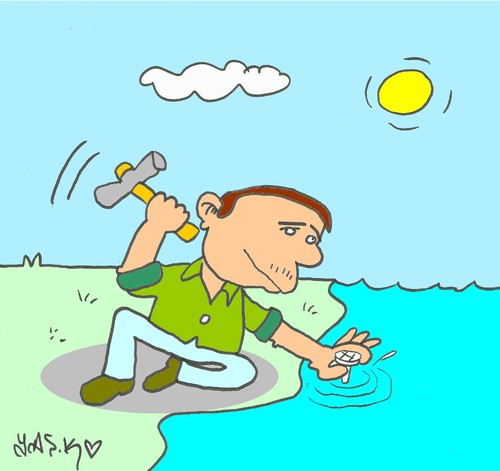 Cartoon: extraordinary (medium) by yasar kemal turan tagged extraordinary,nail,sea