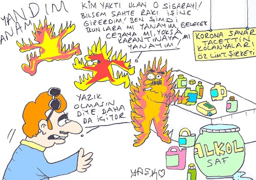 Cartoon: false cologne (medium) by yasar kemal turan tagged false,cologne