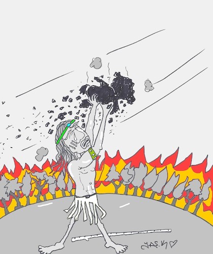 Cartoon: Aborigines (medium) by yasar kemal turan tagged great,sorrow