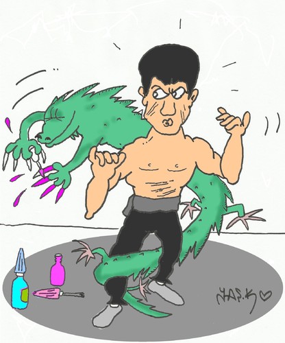 Cartoon: groomed dragon (medium) by yasar kemal turan tagged dragon,the,groomed