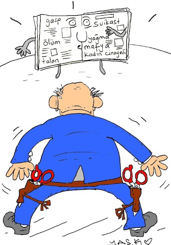 Cartoon: harsh censorship (medium) by yasar kemal turan tagged harsh,censorship