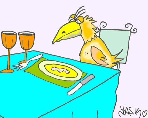 Cartoon: helpless (medium) by yasar kemal turan tagged helpless,eagle,worm,banquet