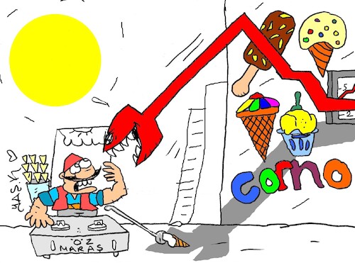 Cartoon: historical ice cream (medium) by yasar kemal turan tagged historical,ice,cream