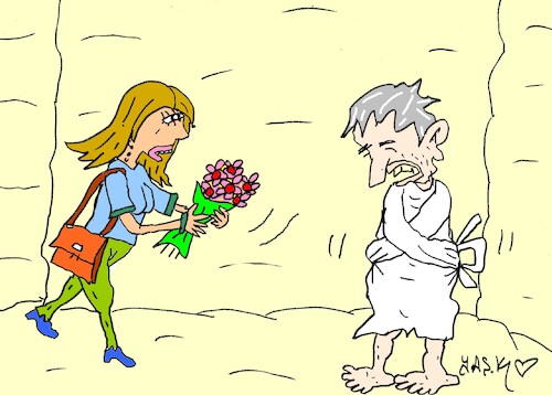 Cartoon: I was passing through here (medium) by yasar kemal turan tagged was,passing,through,here