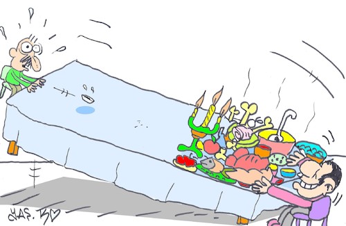 Cartoon: imbalance (medium) by yasar kemal turan tagged imbalance