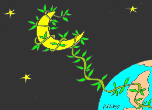 Cartoon: ivy (medium) by yasar kemal turan tagged love,space,moon,world,ivy