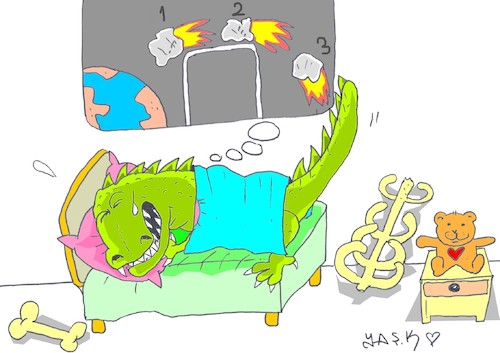 Cartoon: last dream (medium) by yasar kemal turan tagged last,dream