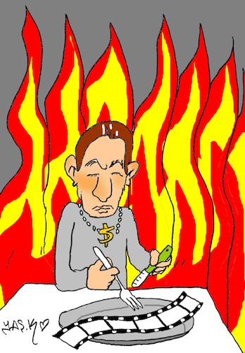 Cartoon: life is a movie (medium) by yasar kemal turan tagged life,is,movie