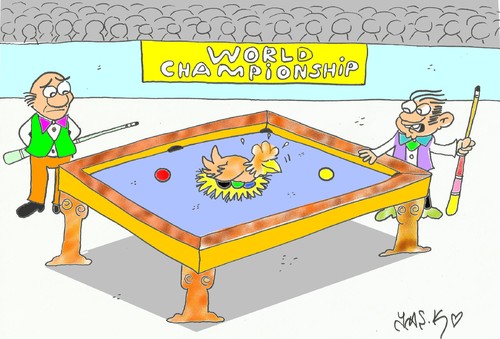 Cartoon: incubation-love egg (medium) by yasar kemal turan tagged incubation,championship,world,billiards,egg,love,mother