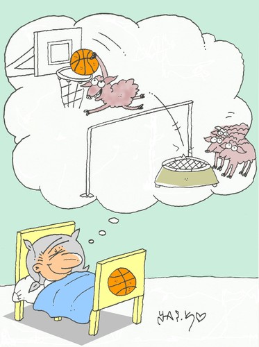 Cartoon: love of basketball (medium) by yasar kemal turan tagged love,of,basketball