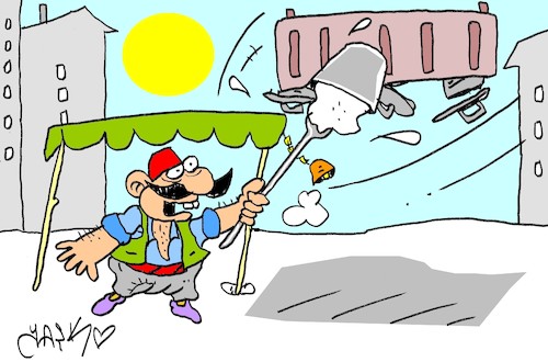 Cartoon: Maras ice cream (medium) by yasar kemal turan tagged maras,ice,cream