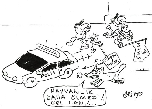 Cartoon: May 1 in Turkey (medium) by yasar kemal turan tagged may,in,turkey