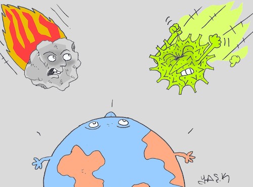 Cartoon: meteor (medium) by yasar kemal turan tagged meteor