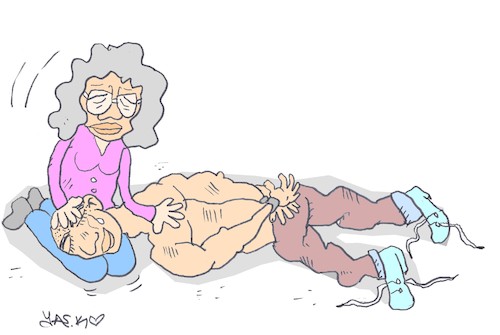 Cartoon: mother s knees (medium) by yasar kemal turan tagged mother,knees