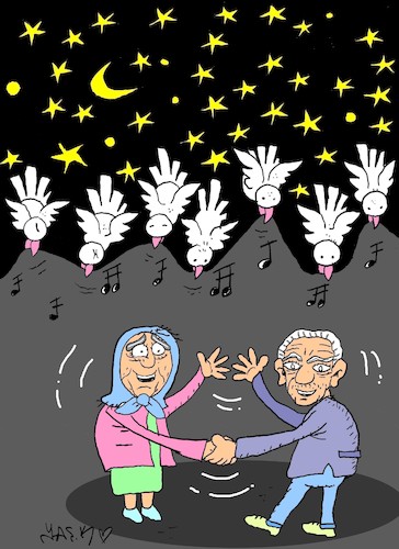 Cartoon: my mom and dad (medium) by yasar kemal turan tagged my,mom,and,dad