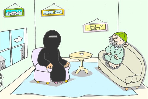 Cartoon: Overview (medium) by yasar kemal turan tagged overview,veiling,zealot,love,picture