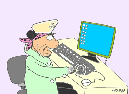 Cartoon: hacker (medium) by yasar kemal turan tagged internet,computer,ed,pirate