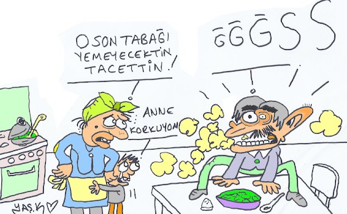 Cartoon: poisonous spinach (medium) by yasar kemal turan tagged poisonous,spinach