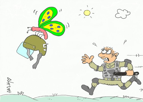 Cartoon: helpless (medium) by yasar kemal turan tagged polis