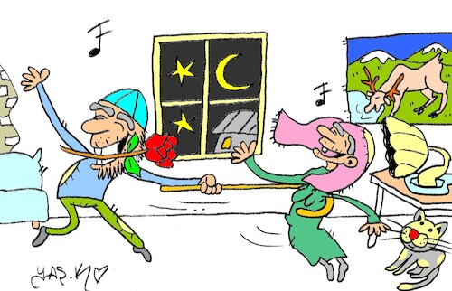 Cartoon: power of the night (medium) by yasar kemal turan tagged power,of,the,night