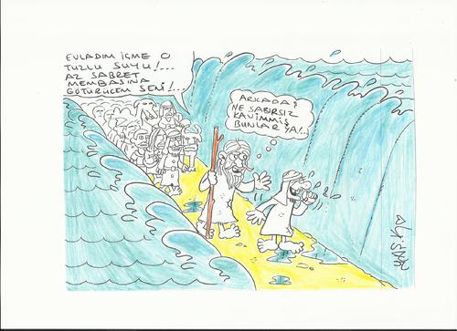 Cartoon: Prophet Moses (medium) by yasar kemal turan tagged moses,prophet