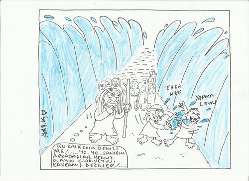 Cartoon: Prophet Moses (medium) by yasar kemal turan tagged moses,prophet