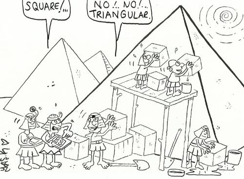 Cartoon: pyramids (medium) by yasar kemal turan tagged pyramids