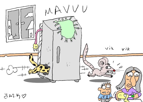 Cartoon: refrigerator sales (medium) by yasar kemal turan tagged refrigerator,sales