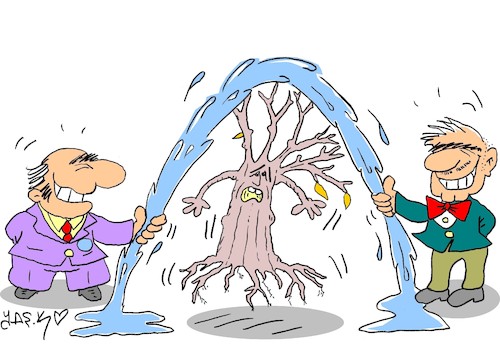 Cartoon: right to water (medium) by yasar kemal turan tagged right,to,water