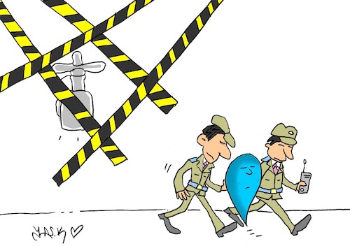 Cartoon: right to water (medium) by yasar kemal turan tagged right,to,water