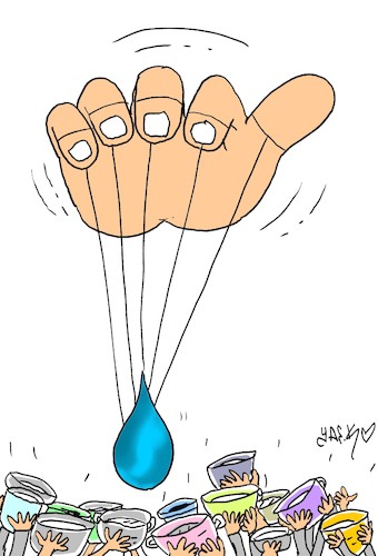 Cartoon: right to water (medium) by yasar kemal turan tagged right,to,water