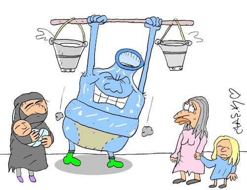Cartoon: right to water (medium) by yasar kemal turan tagged right,to,water